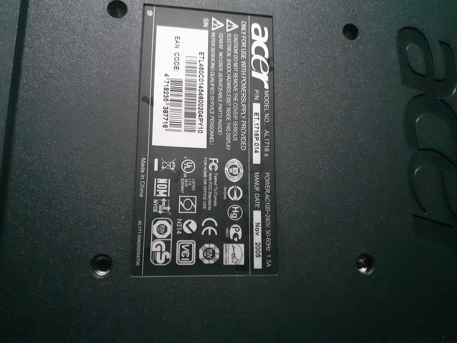 Monitor ACER AL1716