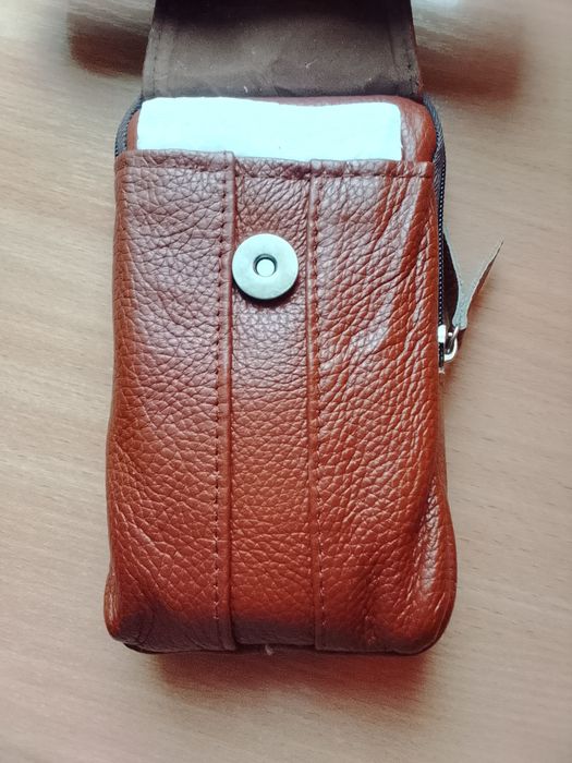 Saszetka męska na smartfon, dokumenty. 18x10 cm.