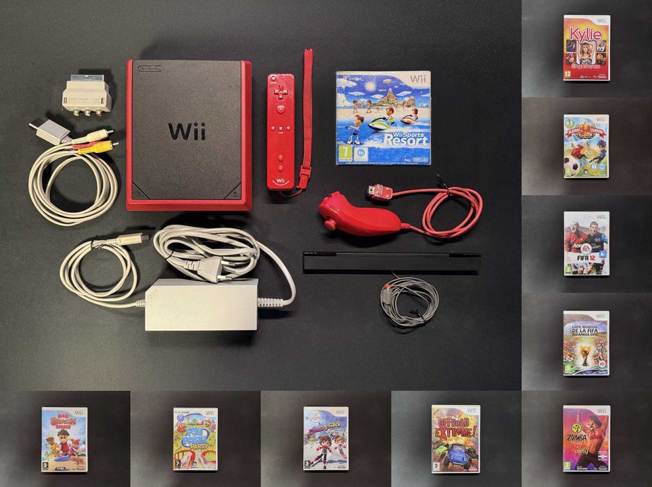 Wii Mini (in box, complete) + 10 Games (including Wii Sports Resort)64550579403521120
