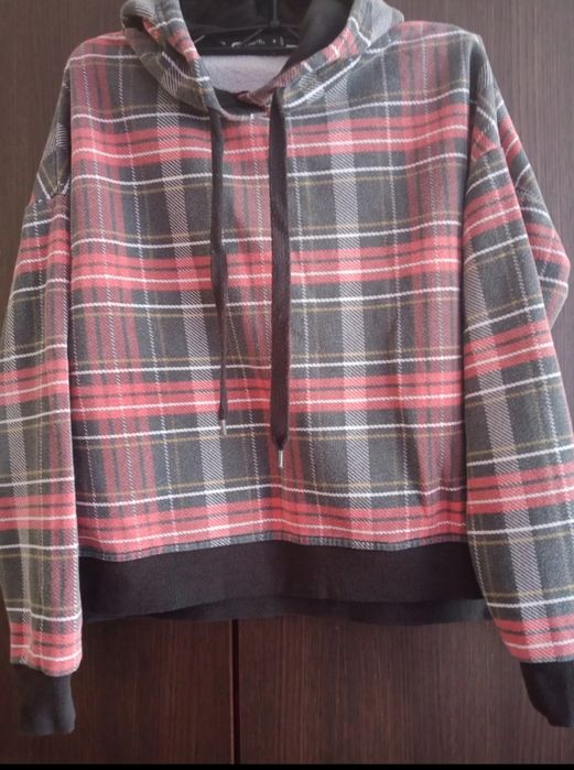 Bluza w kratę z kapturem, rozm.S, FB Sister