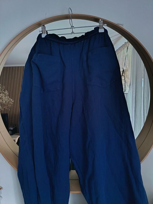 Zara nowe spodnie z lnu L