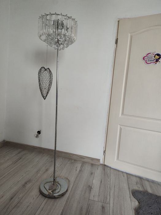 Lampa sufitowa kryształki plus lampa podłogowa krysztalki
