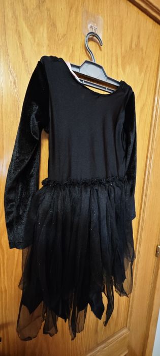 Vestido preto Halloween 7 anos