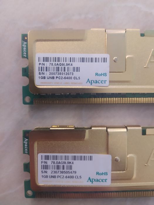 Apacer Technology 2GB 2x1GB DDR2-800 PC2-6400 RAM 78.0AG9I.9K4