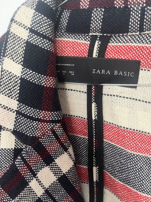 Koszulowa kurtka w kratę płaszczyk przejściowy L Zara