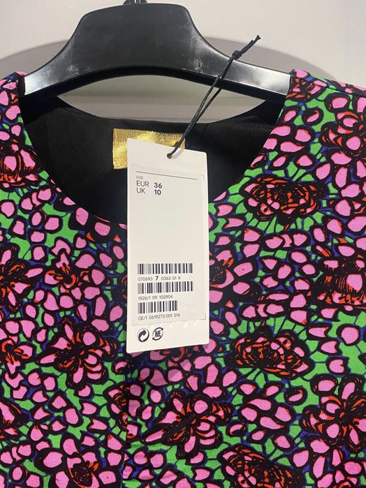 Sukienka hm 36 kwiaty dopasowana