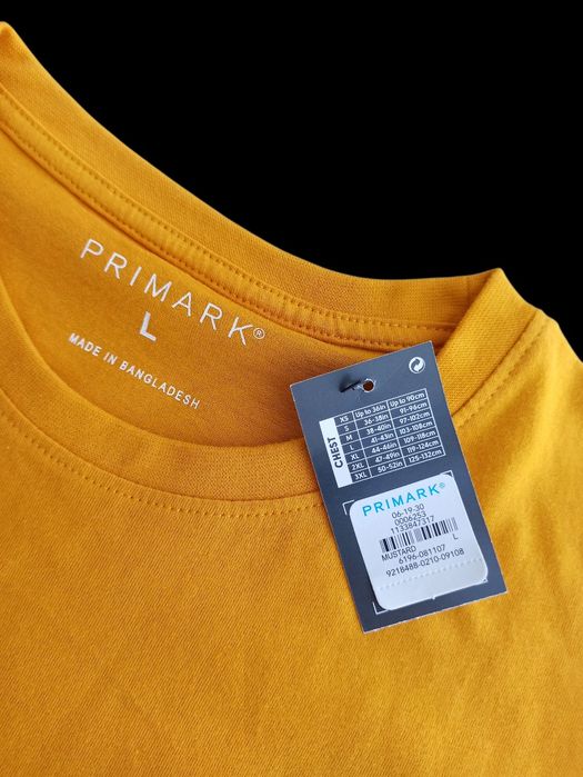 Primark t-shirt nowa żółta, musztardowa koszulka męska rozmiar L