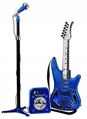 Gitara z mikrowzmacniaczem i składanym stojakiem, 6 strun, dla dzieci