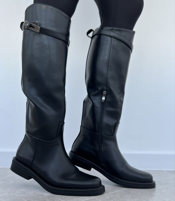 Жіночі сапоги Єрмес,Чоботи труби,сапоги високі Єрмес,демісезонні чобот