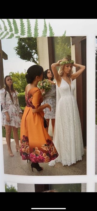 Suknia ślubna boho, rozm 34-36