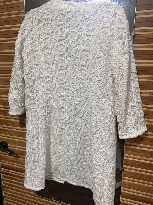 Кардиган Zara Basic мереживний білий XS
