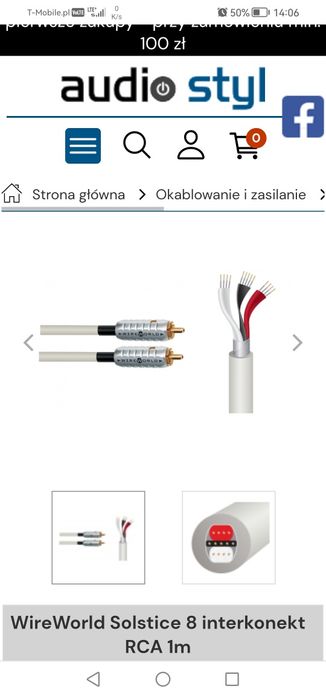 Interkonekt 2XRCA WIREWORLD SOLSTICE 8 - posrebrzany 1metr REZERWACJA