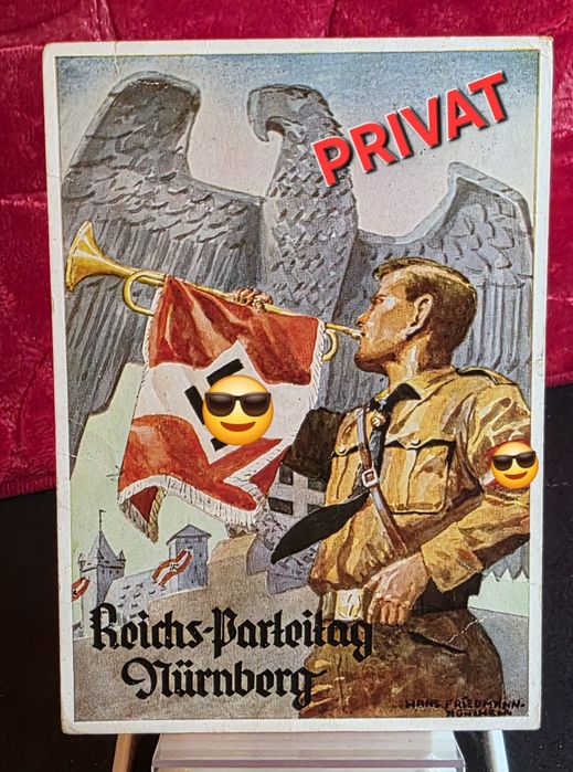 Pocztówka propagandowa Nürnberg 1935 NSDAP 3 Rzesza