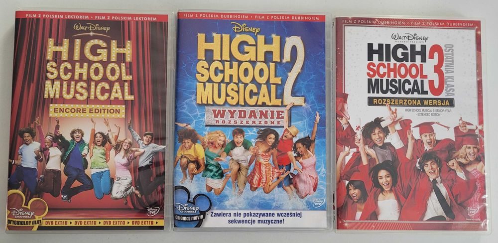 High School Musical 1-3 DVD Disney Trylogia Kolekcja Dubbing + Koncert