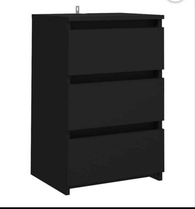 Mesa de cabeceira preta para quarto
