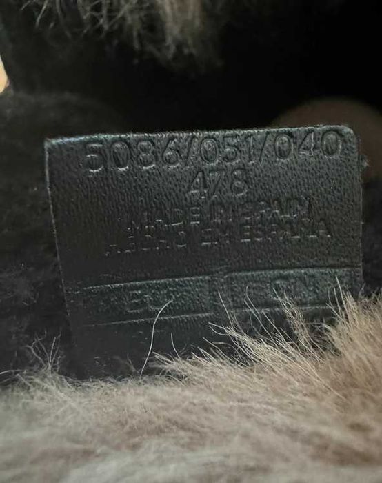 Botas Uterqüe de couro pretas com pelo - Tamanho 37