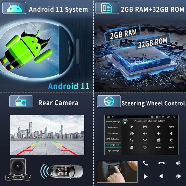 Rádio android 13 Volkswagen Passat B8 2Din 2/32 gps wifi Carplay NOVO