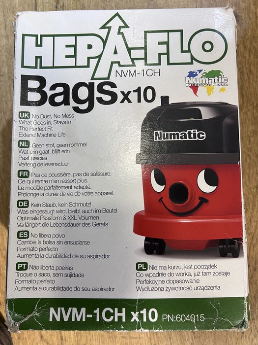 Sacos Aspirador Hepa-Flo Numatic – 10 Sacos - NOVO