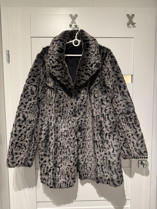 Dennis by Dennis Basso Faux Fur Coat reversible L płaszcz damski nowy