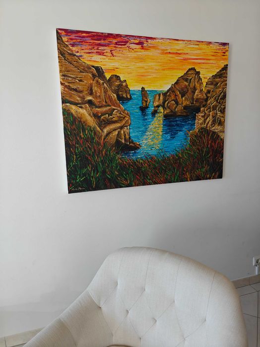 Grande pintura com canvas