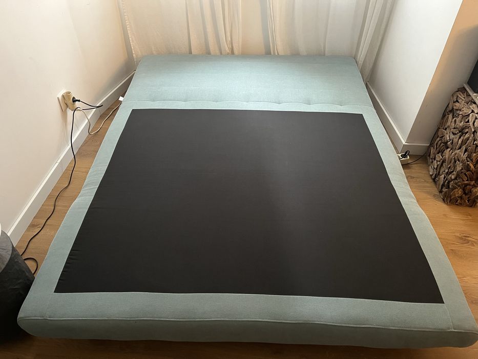 Sofá-cama clic-clac de 2 lugares verde-água