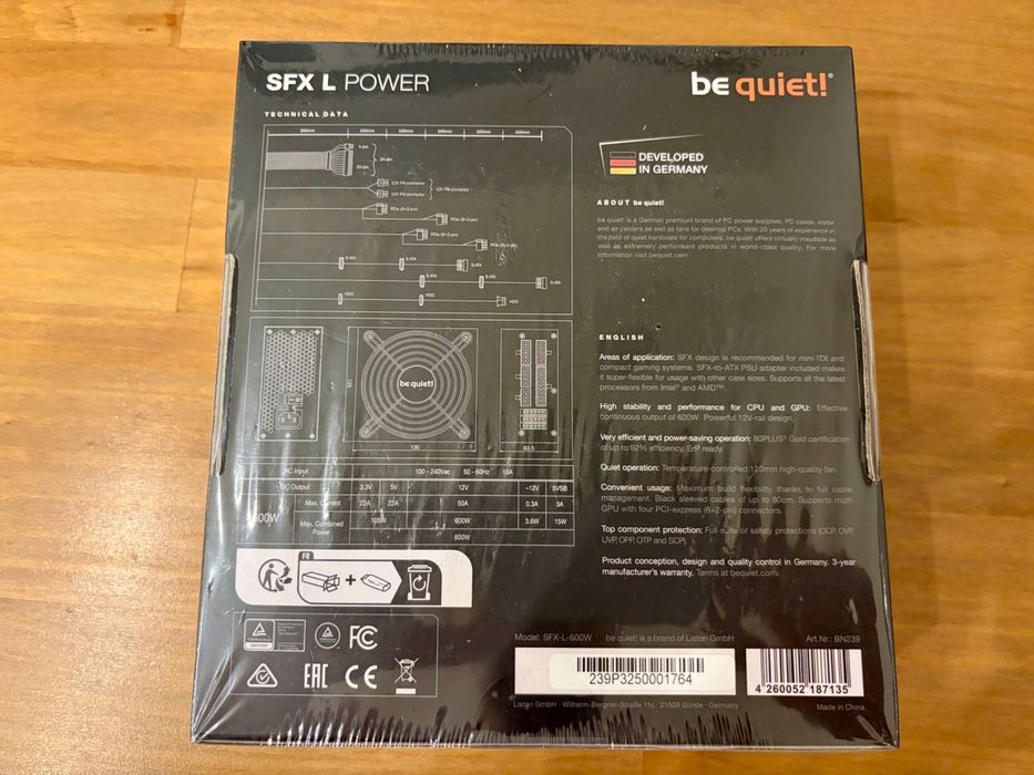 NOWY zasilacz be quiet! SFX-L POWER 600W 80 Plus Gold