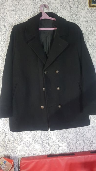 Пальто бушлат шерстяное чёрное