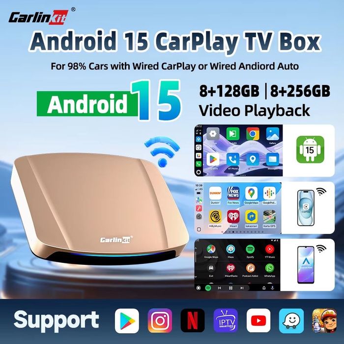Смарт приставка в авто Carlinkit Tbox Ultra 1 8/128gb SM6350 Android 15