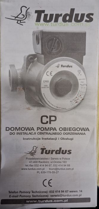 Pompa obiegowa do wody