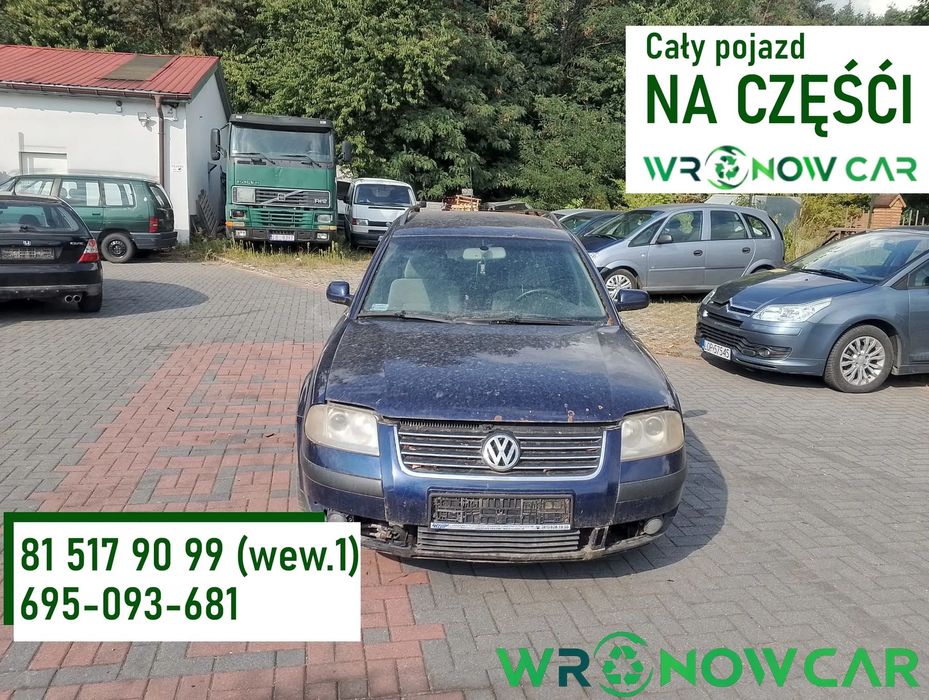 Volkswagen Passat B5 FL (00-05r.) 1.6 B 102KM. Silnik ALZ Skrzynia DVP lakier B5N / LB5N / 7D.Cały na części. GWARANCJA !!!  Przód Tył Zestaw Komplet Drzwi Klapa Zderzak Błotnik Maska Grill Atrapa Szyba Pas Lampa Lusterko Boczki Fotel Kanapa Kokpit Deska