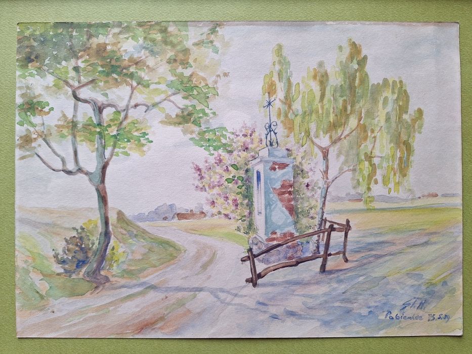 akwarela pabianicka kapliczka, 1939 r.