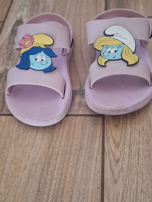 Sandały dziewczęce klapki na basen, plażę Smerfy r. 30
