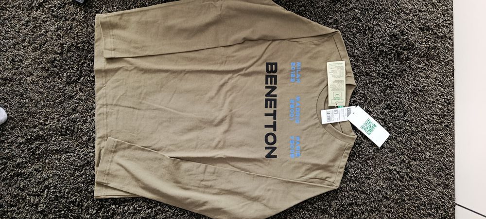 T-shirt manga comprida da Benetton nova com etiqueta tamanho 10-11