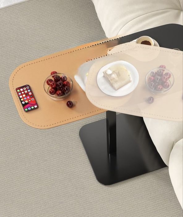 Stolik kawowy/pomocniczy regulowany obrotowy dwupoziomowy kolor orange