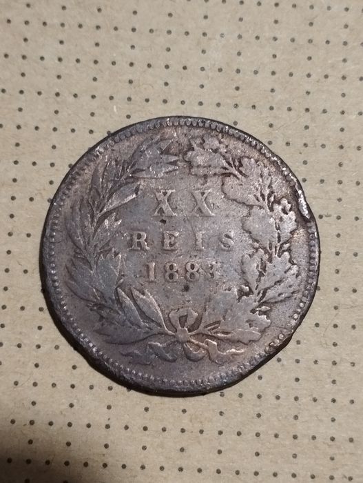 Lote de 3 moedas de XX Reis de 1883