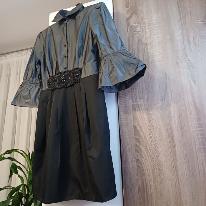 Sukienka szaro-czarna