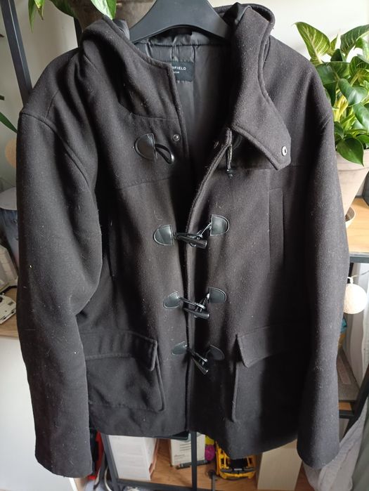 Elegancki płaszcz z kapturem firmy Fisherfield r. XL