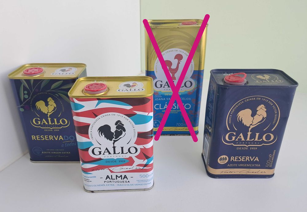 Latas de Azeite Gallo