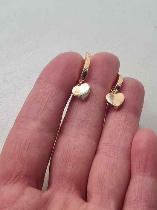 Серьги подвески сердечки