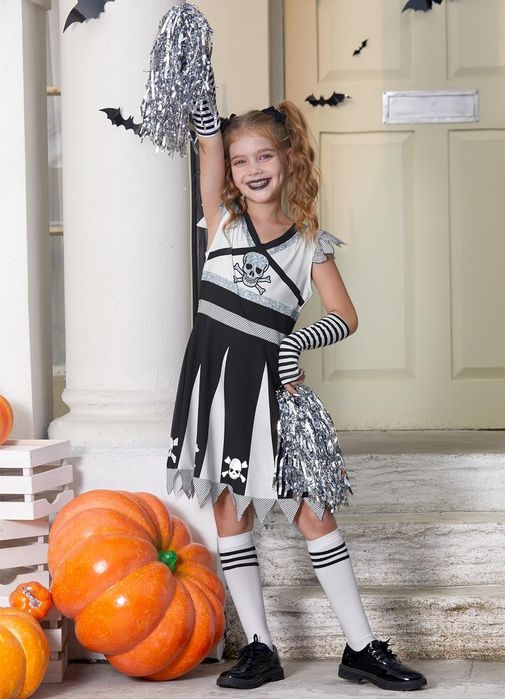 Kostium przebranie zombie dla dziewczynki cheerleaderka girls 7-8 Lat