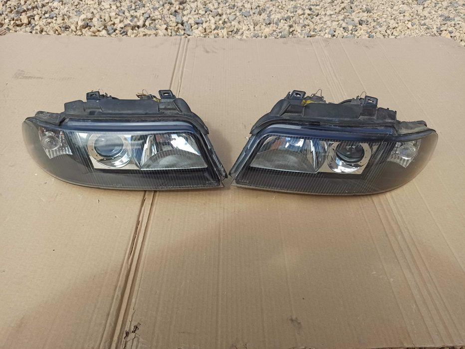 Lampy Lampa Lewa Prawa AUDI A4 B5 Lift Tuning BLACK 99-01.r SZKŁO BDB