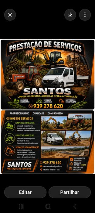 Serviços de mini giratória