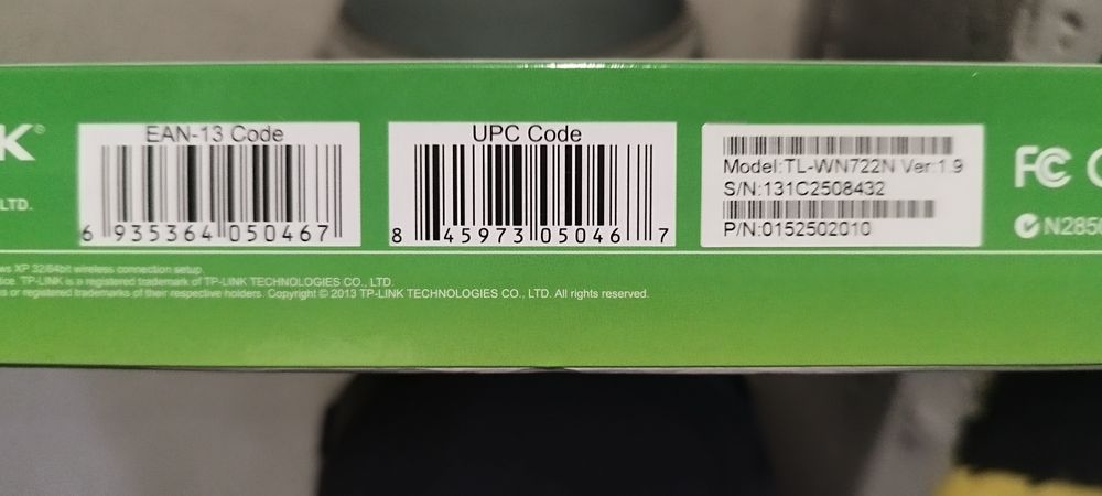 TP-Link TL-WN722N (802.11 b/g/n 150Mb/s


TP-Link TL-WN722N (802.11