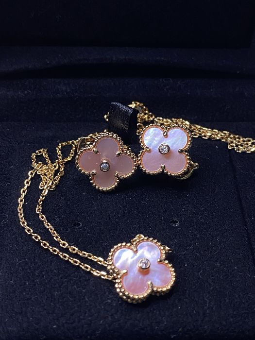 Комплект бижутерии vca van cleef ,клевер, ван клиф