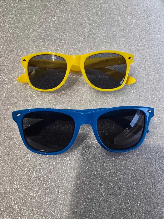 Okulary przeciwsłoneczne - 2 pary - żółte i niebieskie oprawki NOWE!