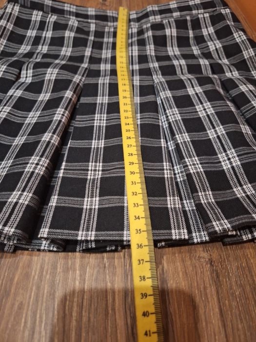 Mini spódniczka w czarno-białą kratę H&M