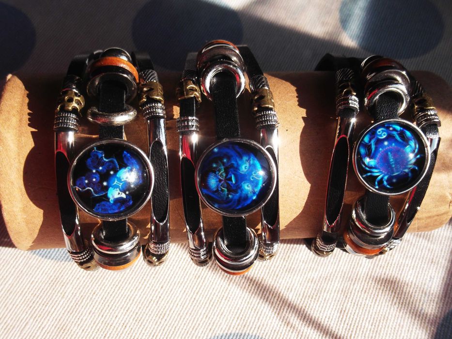 Pulseiras de couro com todos os signos
