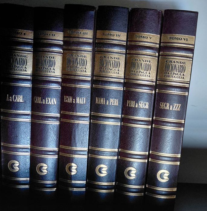 Enciclopédia antiga + Dicionário da Língua Portuguesa (vários volumes)