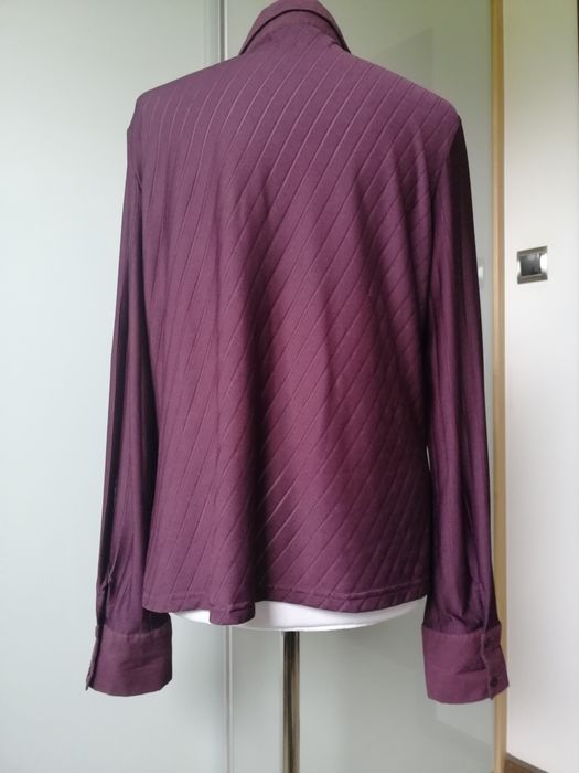 Bluzka damska duża bordowa kołnierzyk długi rękaw  amaranto  4XL/48/20