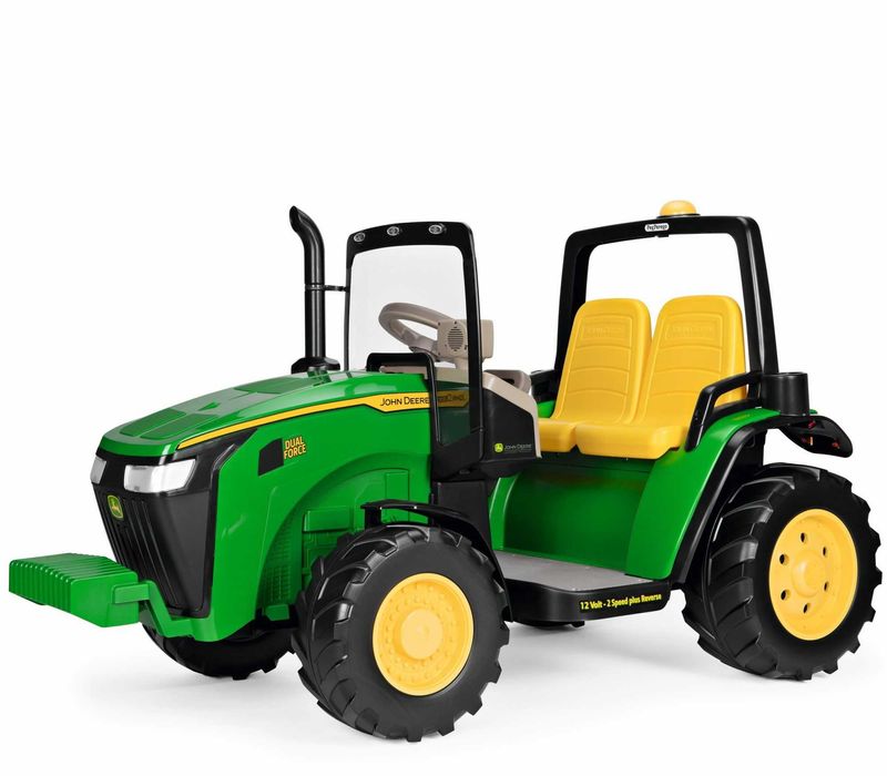 Ogromny i mocny traktor JOHN DEERE dwuosobowy DUAL FORCE 12V 480W